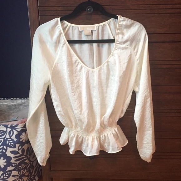 ✨NWOT✨Michael Kors Smocked Waist Peplum Blouse - Picture 3 of 8